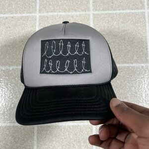Mr. Natural Black Gray Barbed Wire Hat Cap Snapback Adjustable